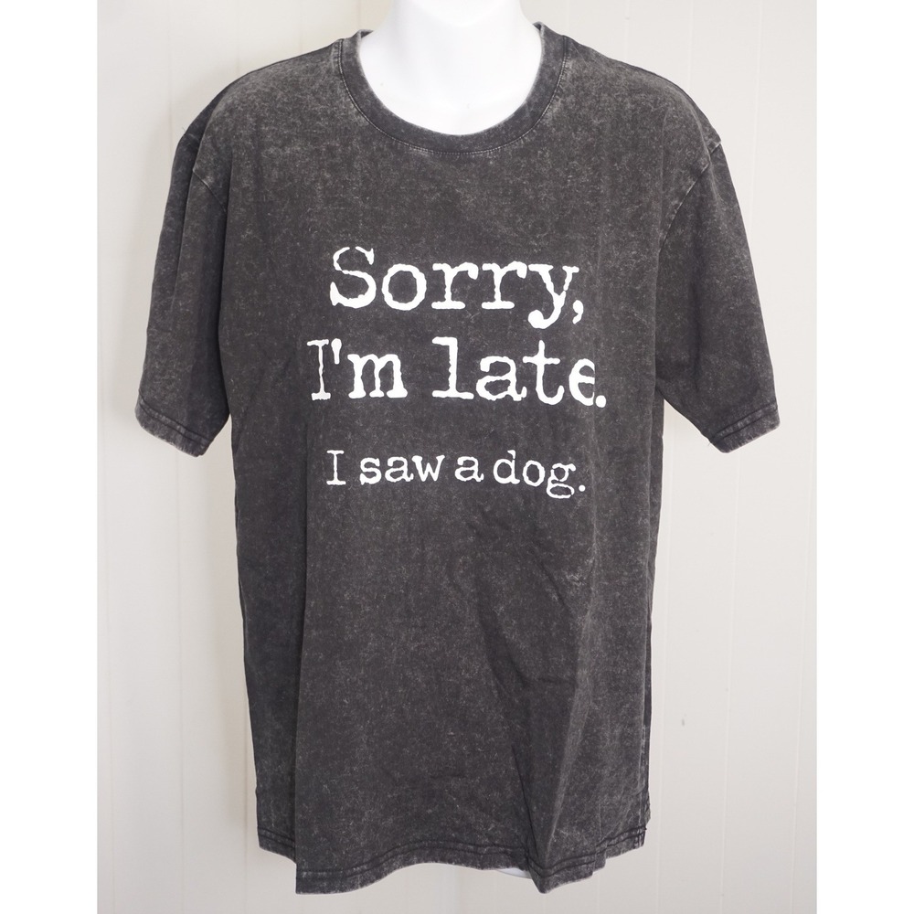 Start Doing Stop Fantasizing Small Gray Acid Wash Sorry I Saw A Dog T-Shirt